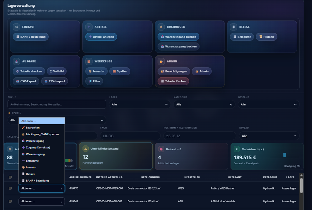 OpsDeck360 Live-Demo auf Desktop mit Hero und Demo-Karte